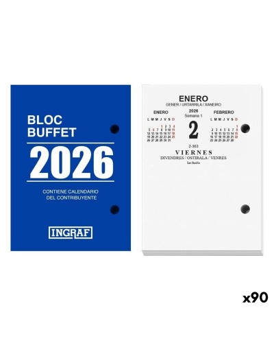 Tafelkalender Ingraf Buffet 2026 (90 Stuks)