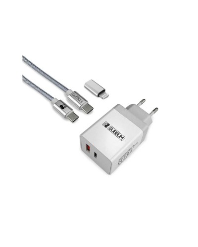 Wandladegerät Subblim SUBCHG-3WPD10 Weiß Silberfarben