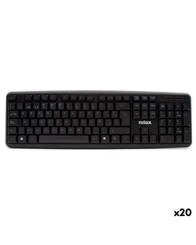 Teclado Nilox Negro Qwerty Español (20 Unidades)