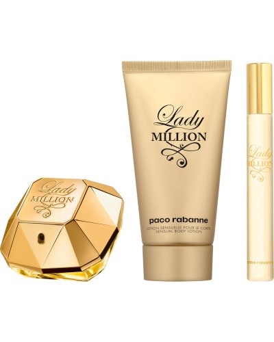 Women's Perfume Set Paco Rabanne LADY MILLION EDP 3 Pieces