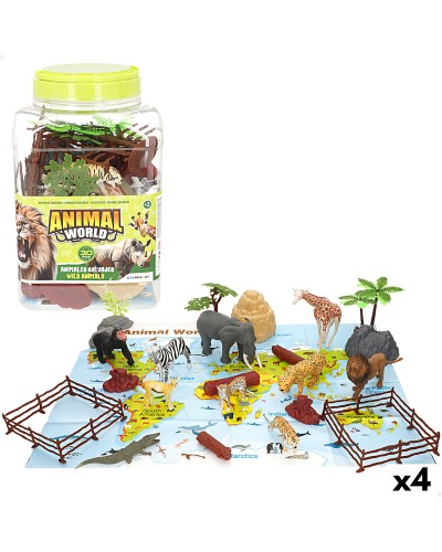 Set Animaux Sauvages Colorbaby Plastique 15 x 10 x 8 cm (4 Unités)