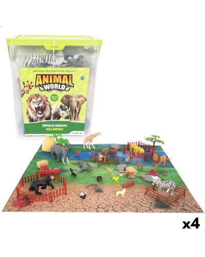 Set of Wild Animals Colorbaby Plastic 13 x 12 x 5 cm (4 Units)