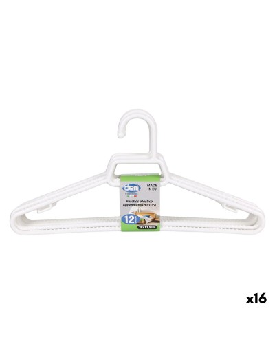 Set di Grucce Dem Dem Bianco Plastica 38 x 17,5 x 0,5 cm 12 Pezzi (16 Unità)