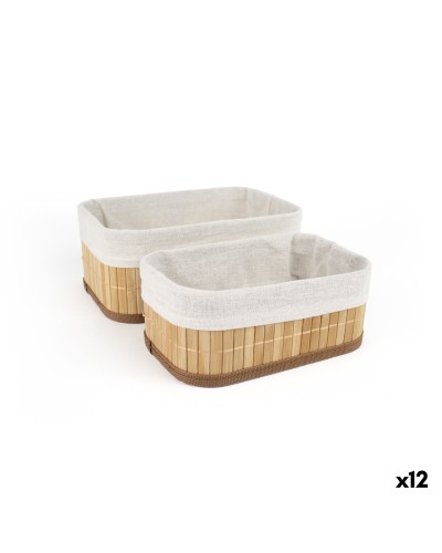 Korg - set Confortime Brun Beige Bambu 2 Delar (12 antal)