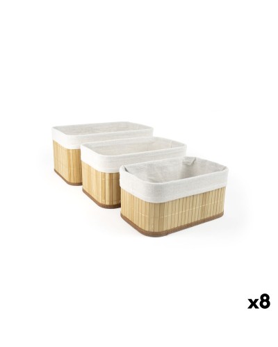 Basket spelset Confortime Bruin Beige Bamboe 3 Onderdelen (8 Stuks)