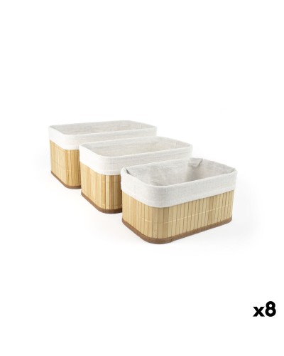 Set de basket Confortime Marron Beige Bambou 3 Pièces (8 Unités)