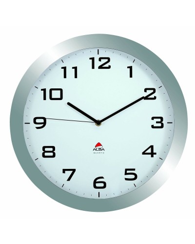 Horloge Murale Archivo 2000 Gris Métal Verre Ø 38 cm Blanc Rond