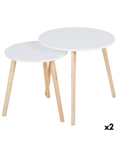 Set of 2 tables Max Home White 50 x 50 x 50 cm (2 Units)