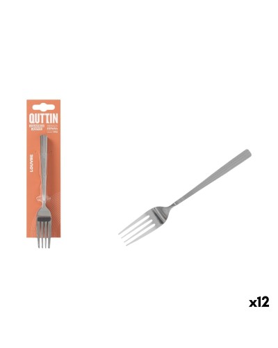 Set di Forchette da Dolce Quttin LOUVRE Argentato 1,5 mm 14,8 x 3,2 cm 6 Pezzi (12 Unità)
