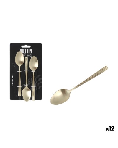 Dessert spoon set Inde Louvre Matt 1,5 mm 14,8 x 3,2 cm 3 Pieces (12 Units)