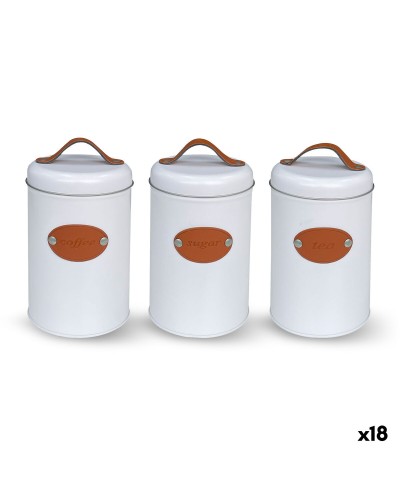 Bote Quttin Blanco Marrón Metal (18 Unidades)