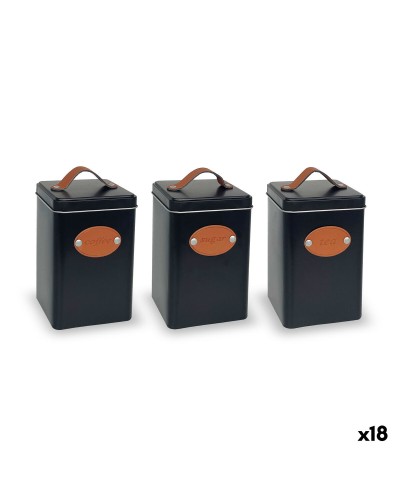 Boîte Quttin Marron Noir Carré Métal (18 Unités)