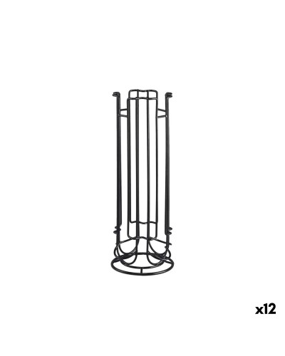 Koffiecapsule organizer Quttin Zwart Ijzer 11,5 x 33 cm (12 Stuks)