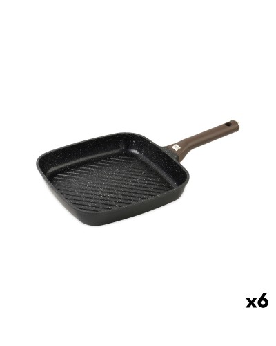 Grill pan Quttin LEATHER Brown Black Cast aluminium 28 x 28 cm (6 Units)