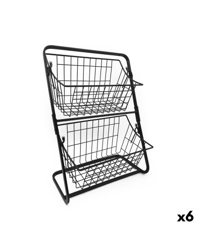 Obstschale Confortime Schwarz Metall 28 x 18 x 39 cm (6 Stück)