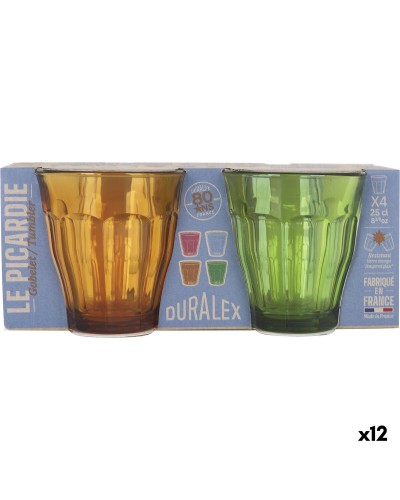 Set de Verres Duralex Picardie Multicouleur verre 250 ml 4 Pièces (12 Unités)