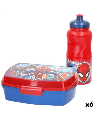 Lunchtrommel met accessoires Spider-Man Plastic 380 ml 17 x 5,5 x 13,5 cm (6 Stuks)