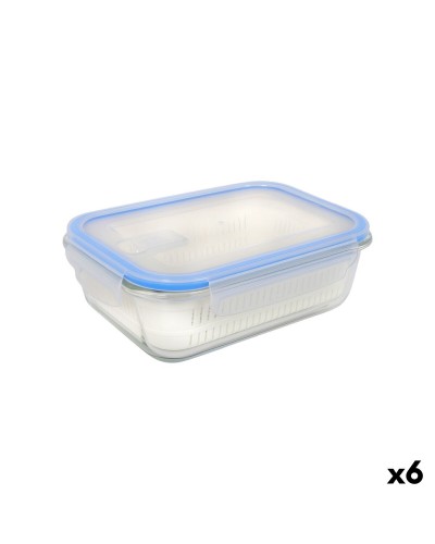 Lunchlåda Quttin Blå Transparent Rektangulär 1L (6 antal)