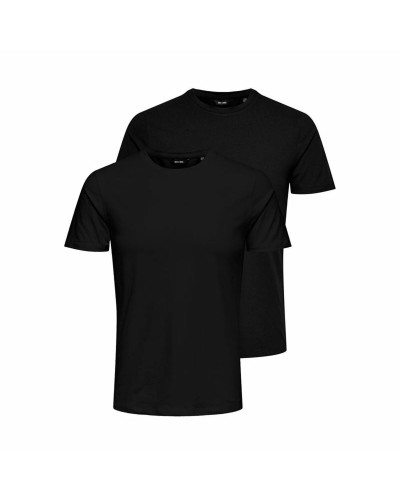 T-shirt à manches courtes homme Only & Sons basic Slim 2-Pack Noir 2 Unités (2 Unités) (L)