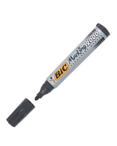 Permanente markeerstift Bic Zwart 12 Onderdelen