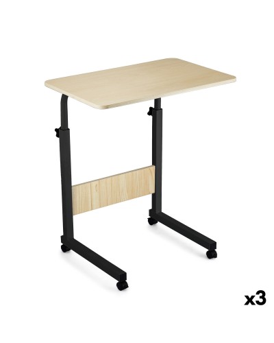 Sivupöytä MobleKit Ruskea Musta 60 x 40 x 65 cm Puu Metalli (3 osaa)