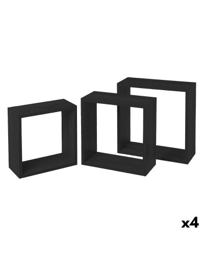 Planken MobleKit Zwart 3 Onderdelen (4 Stuks)