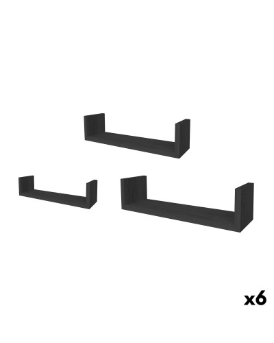 Planken MobleKit Zwart 3 Onderdelen (6 Stuks)