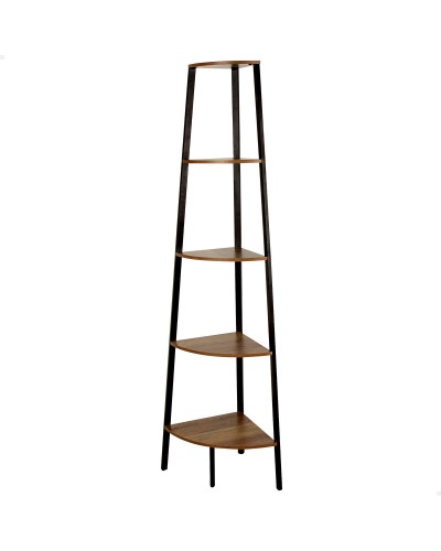 Regal Max Home Schwarz Eisen Holz MDF 5 Regale 35 x 160 x 35 cm