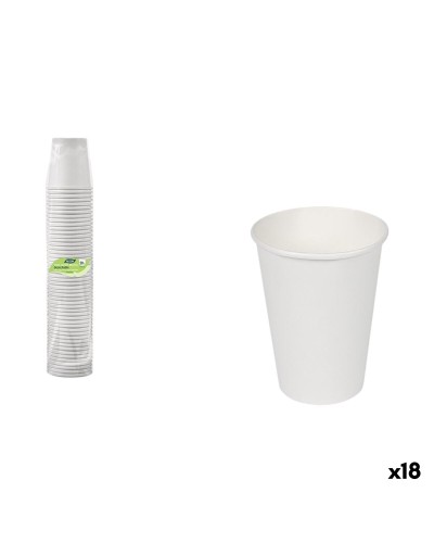 Set de Vasos Algon Blanco Cartón 330 ml 50 Piezas (18 Unidades)