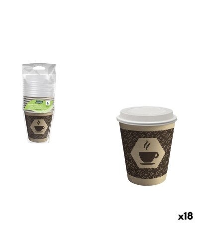 Set de Vasos Algon Marrón Cartón 250 ml 8 Piezas (18 Unidades)