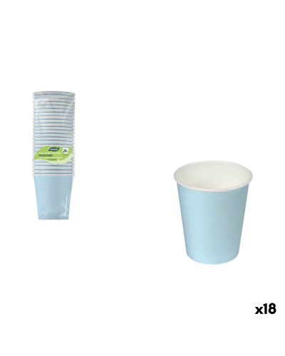 Set di Bicchieri Algon Azzurro Cartone 200 ml 24 Pezzi (18 Unità)