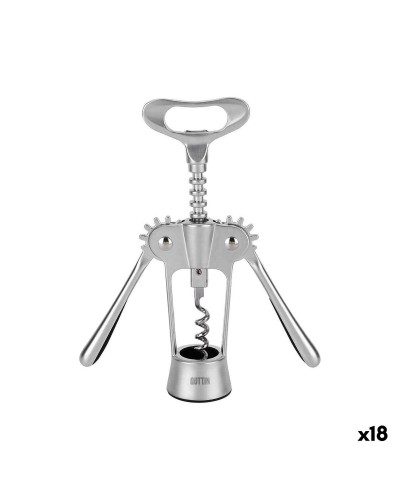 Bottle Opener with Corkscrew Quttin 18 x 7 x 4 cm Silver (18 Units)
