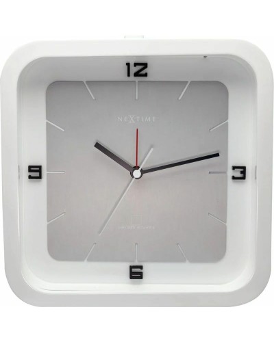 Horloge de table Nextime 20x20 cm, design moderne, blanc
