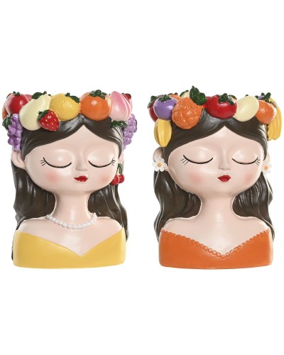 Planter Home ESPRIT Multicolour Resin chica Urban (2 Units)