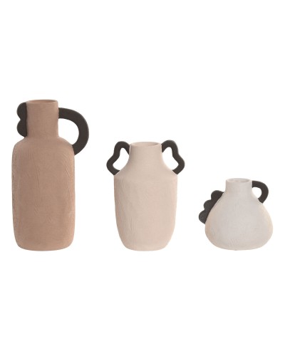 Set med 3 Vasar Home ESPRIT Multicolour Stengods 13 X 10 X 24 CM (3 Delar)