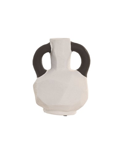 Jarrón Home ESPRIT Blanco Gris Gres 14 x 14 x 19 cm