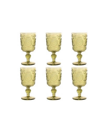 Set of cups Home ESPRIT Green Crystal 265 ml (6 Units)