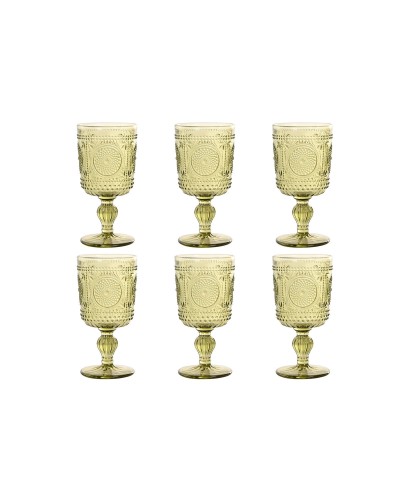 Set of cups Home ESPRIT Green Crystal 310 ml (6 Units)