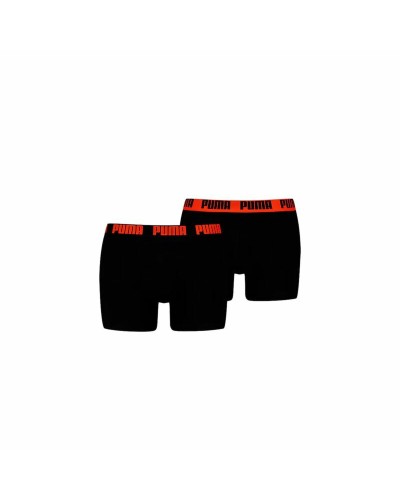 Men's Boxer Shorts Puma Everyday Basic Black Orange 2 Pieces