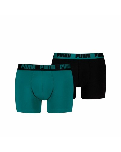 Boxer da Uomo Puma Everyday Basic Nero Verde Oliva 2 Pezzi