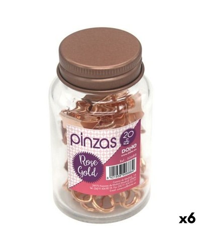 Pinzas DOHE Plateado Metal 19 mm 20 Piezas (6 Unidades)