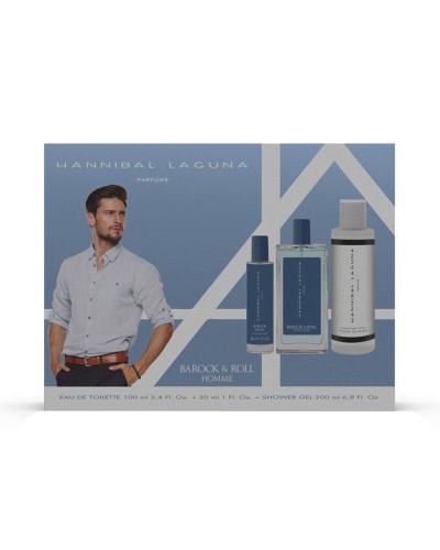 Set de Perfume Hombre Hannibal Laguna BAROCK & ROLL 3 Piezas