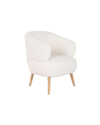 Armchair DKD Home Decor White Natural Wood 70 x 70 x 80 cm
