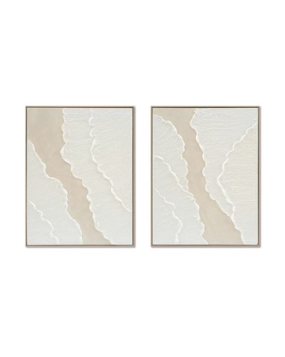 Bild Home ESPRIT Weiß Beige Skandinavisch 62 x 4,5 x 82 cm (2 Stück)