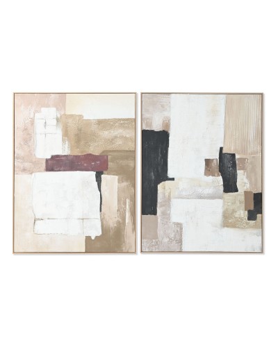 Bild Home ESPRIT Weiß Beige abstrakt Urban 92 x 4,5 x 121,5 cm (2 Stück)