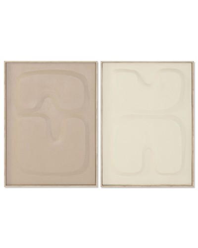 Maalaus Home ESPRIT Ruskea Beige Abstrakti Skandinaavinen 50 x 4,5 x 70 cm (2 osaa)