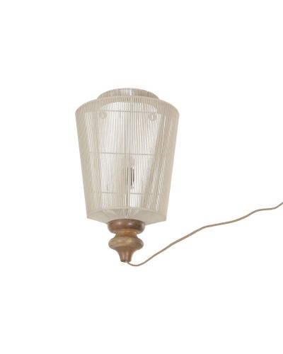 Vägglampa Home ESPRIT Brun Beige 60 W Naturell Urban 220 V 34 X 18 X 55 CM