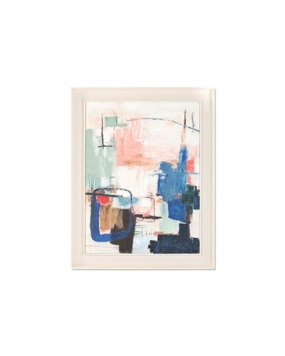 Schilderij Home ESPRIT Blauw Wit Abstract Stads 114 X 6 X 143,5 CM