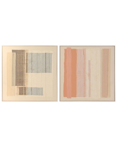 Painting Home ESPRIT White Beige Abstract Urban 102 x 4,5 x 102 cm (2 Units)