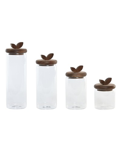 4 Tubs Home ESPRIT Transparent Natural 1,3 L 4 Pieces